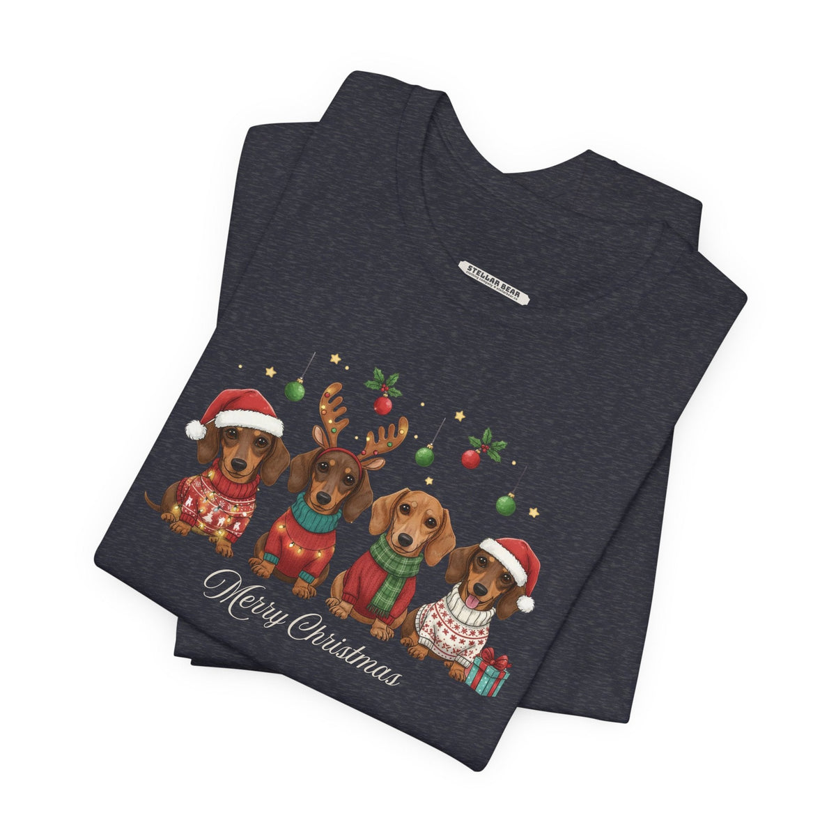 Dachshund Merry Christmas Graphic T-Shirt product image 3