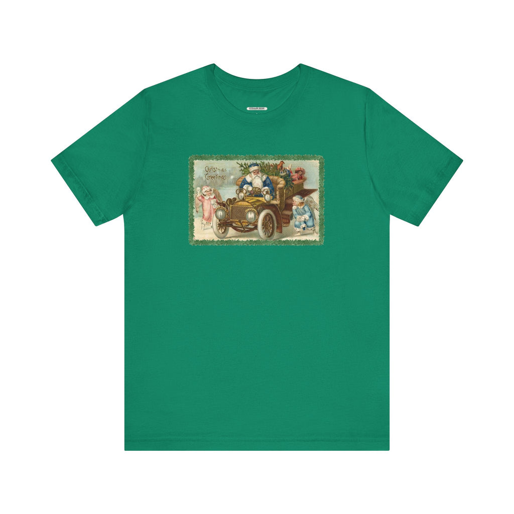 Snowball Fighting Angels with Santa 1900s Vintage Graphic product image 9