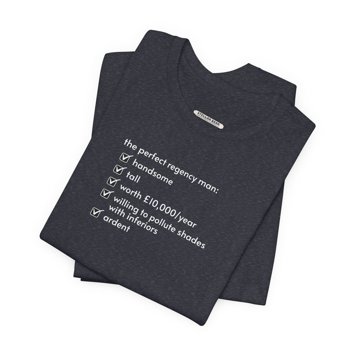 The Perfect Regency Man Checklist T-Shirt (Jane Austen) product image 5