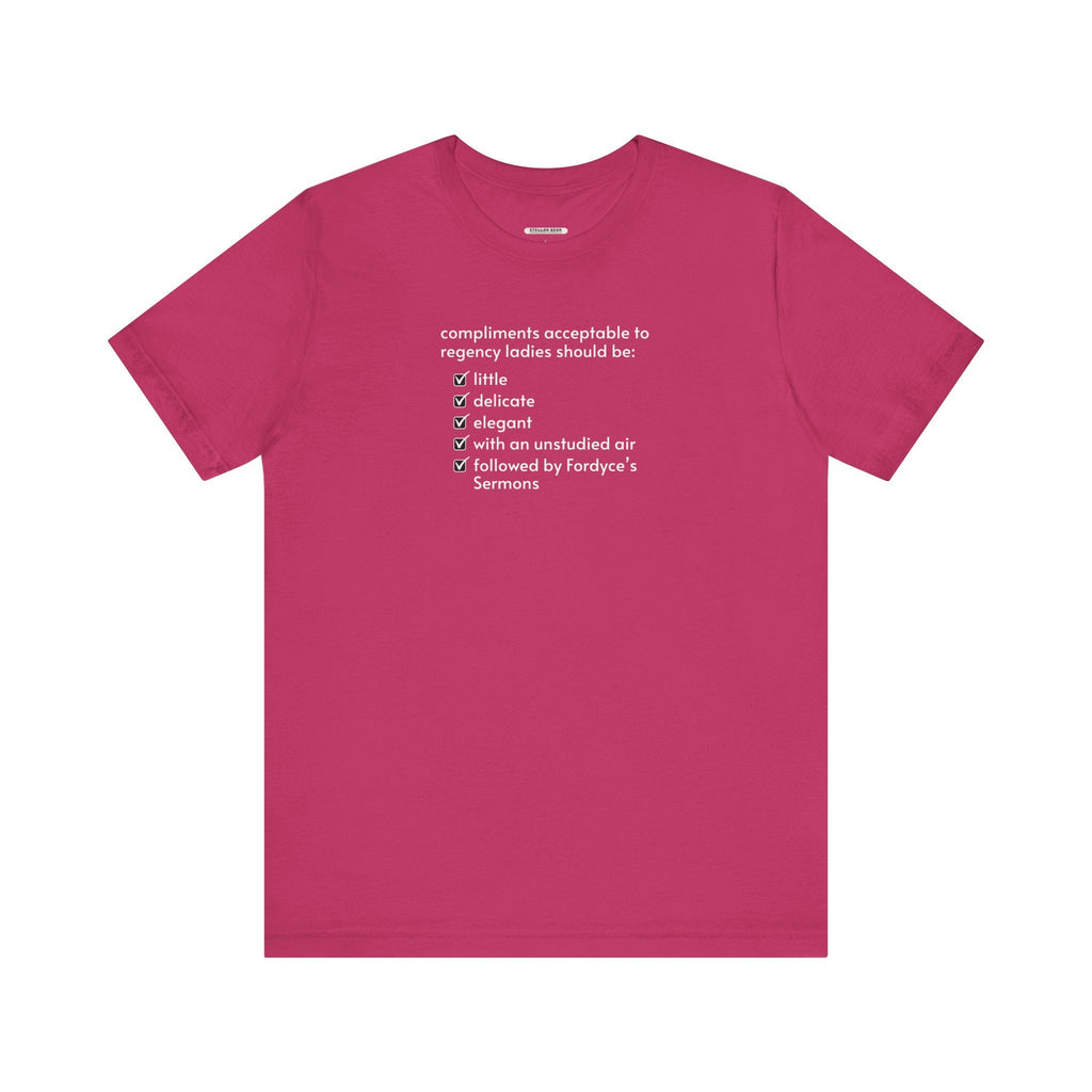 Compliments Acceptable to Regency Ladies Checklist T-Shirt product image 14