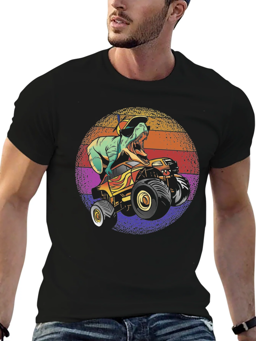 Dino Monster Truck Graphic Tee - Black product image 6