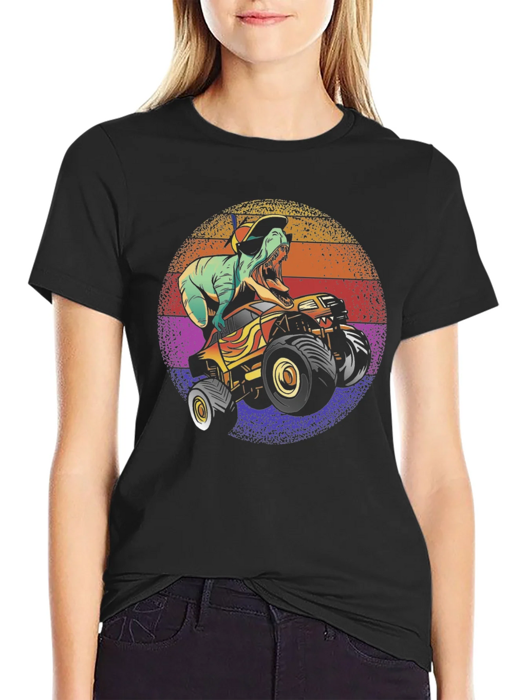 Dino Monster Truck Graphic Tee - Black product image 2