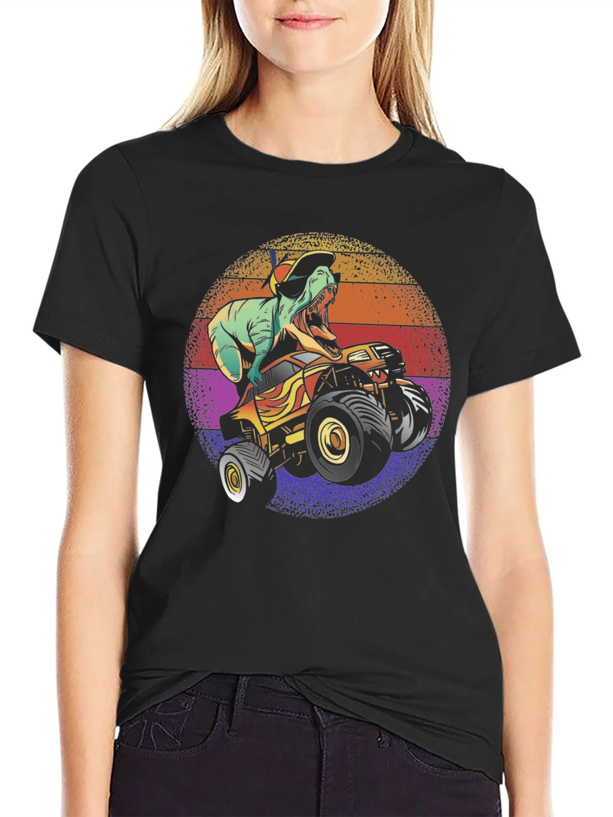 Dino Monster Truck Graphic Tee - Black product image 2