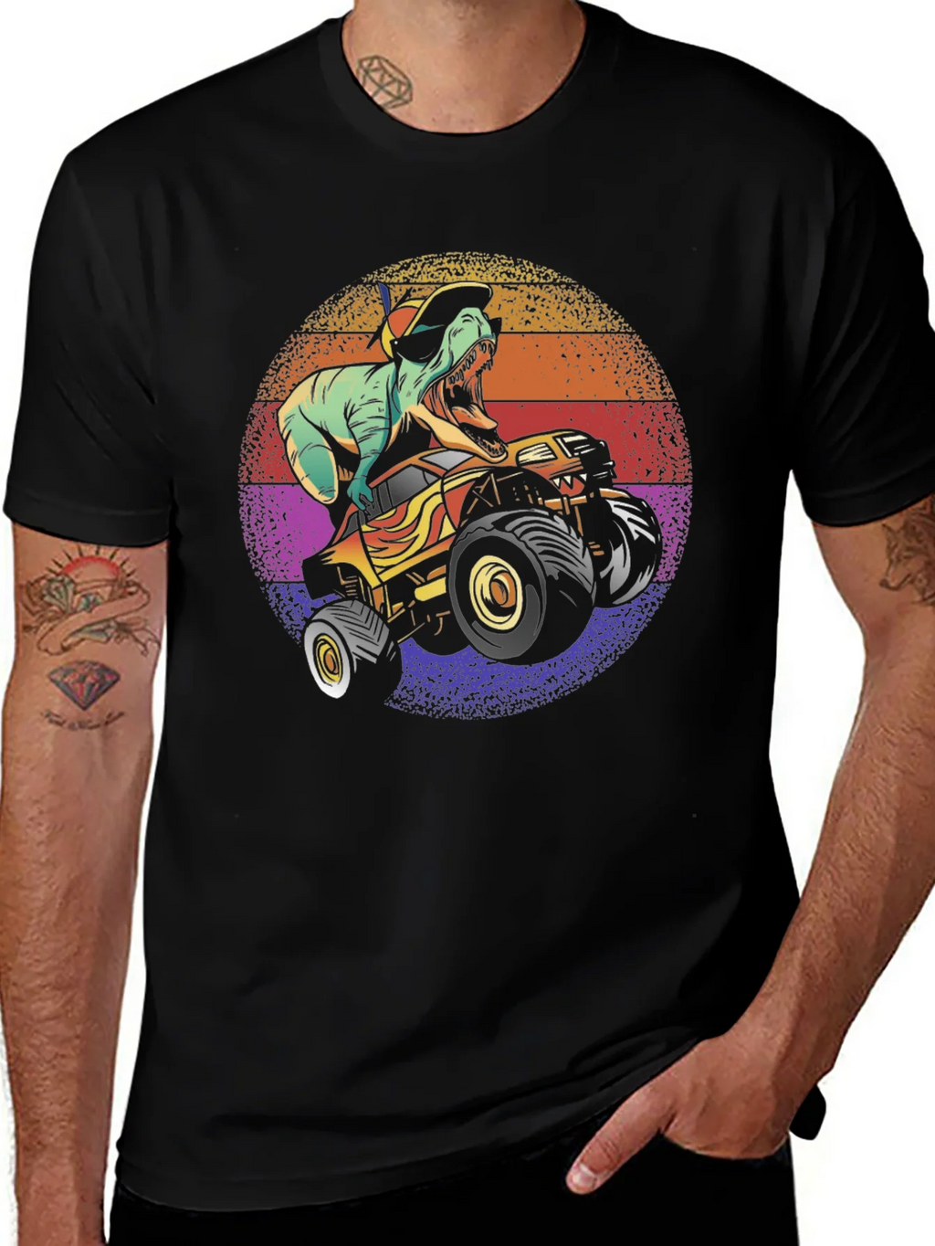 Dino Monster Truck Graphic Tee - Black product image 1