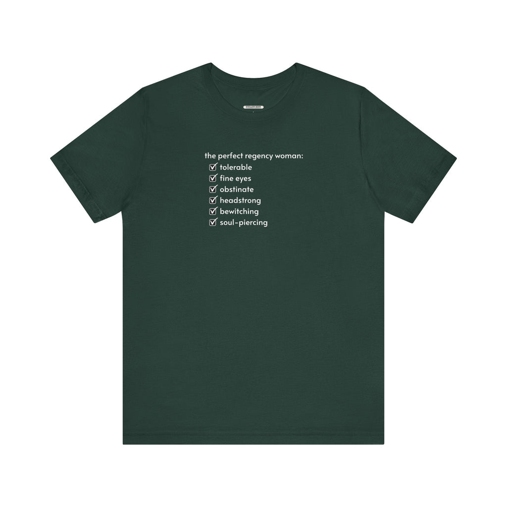 The Perfect Regency Woman Checklist T-Shirt (Jane Austen) product image 12