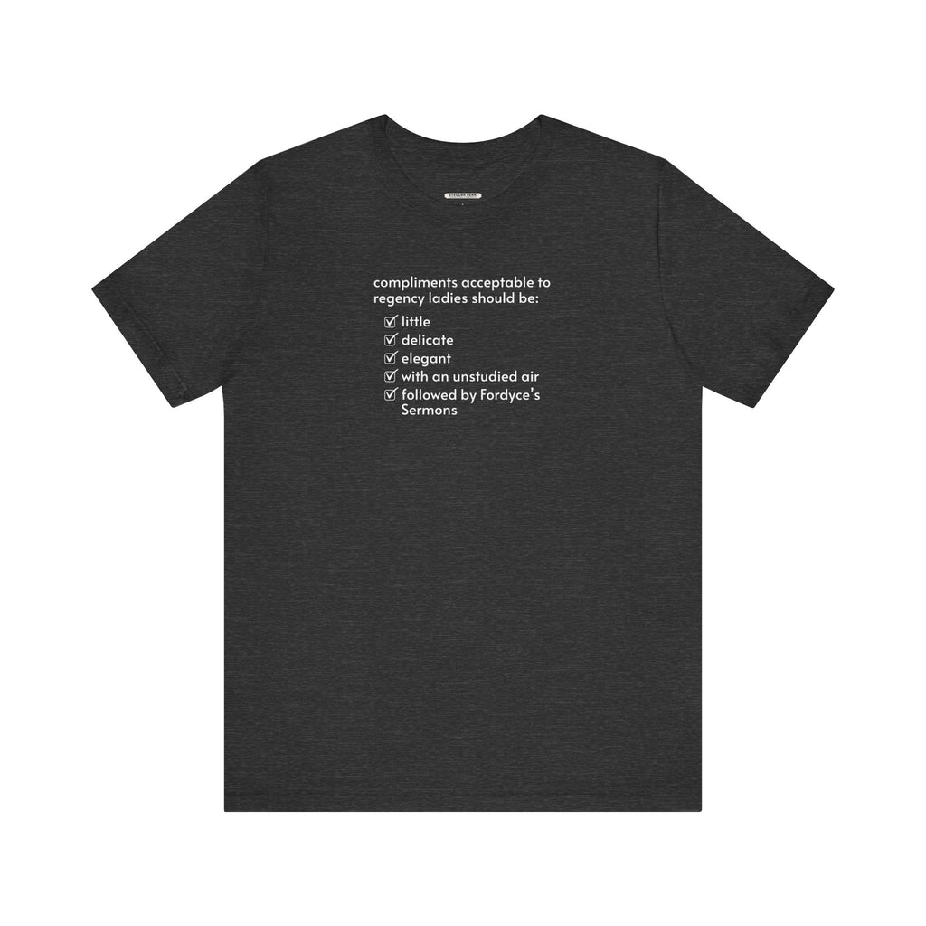 Compliments Acceptable to Regency Ladies Checklist T-Shirt product image 10
