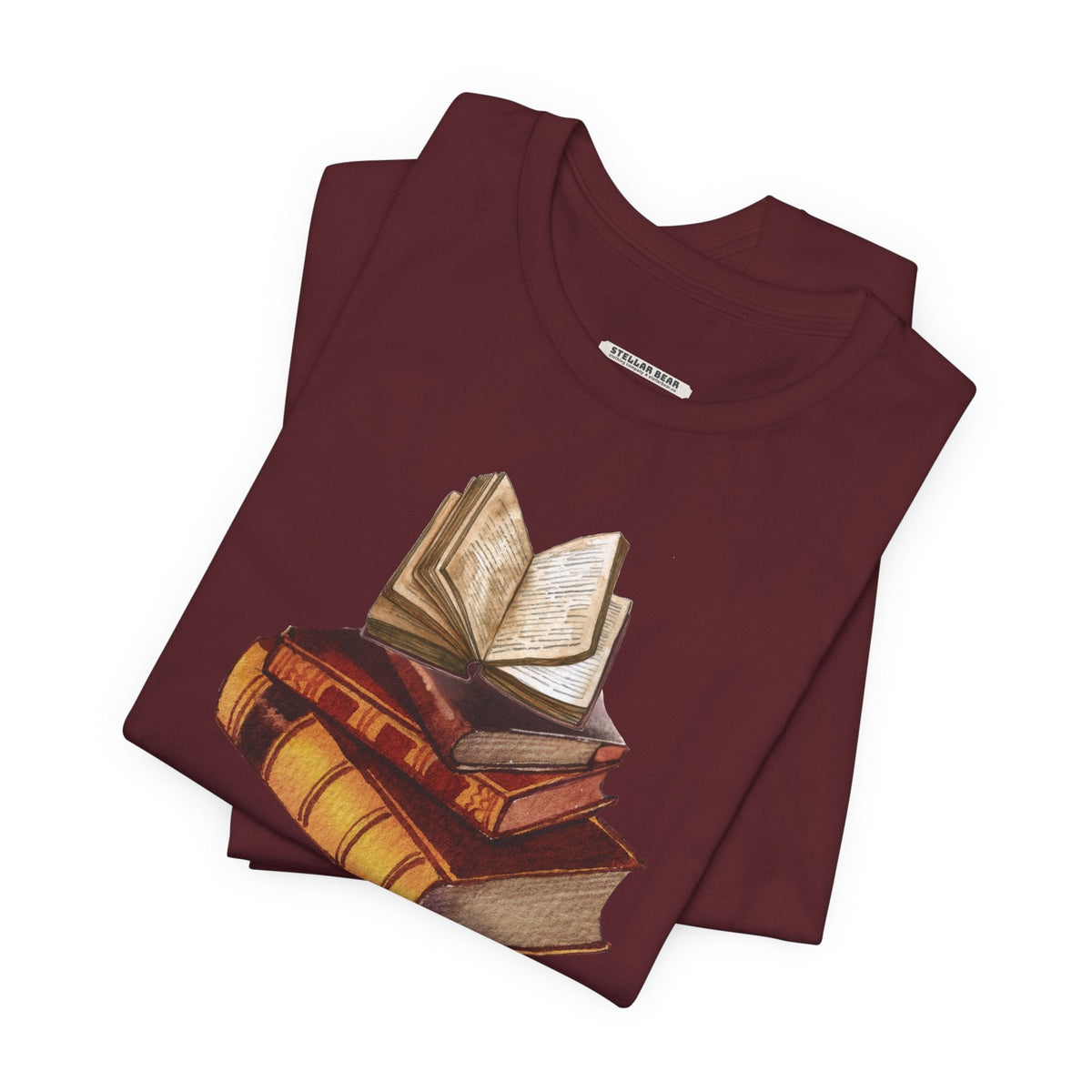 Stack of Old Books Vintage Objects Graphic T-Shirt product image 3