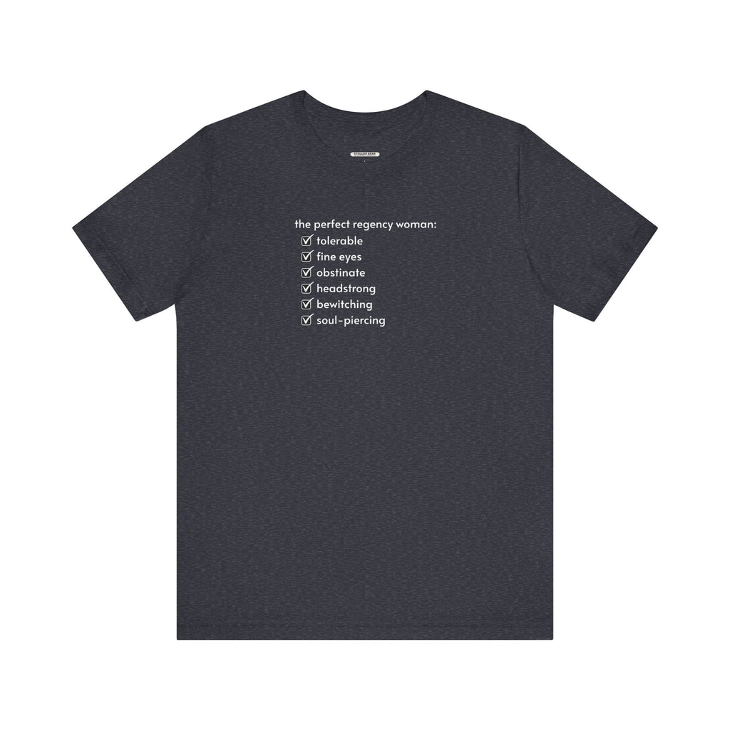 The Perfect Regency Woman Checklist T-Shirt (Jane Austen) product image 13