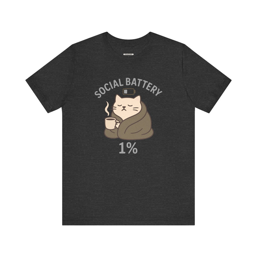Social Battery 1% Cat Graphic T-Shirt product image 9