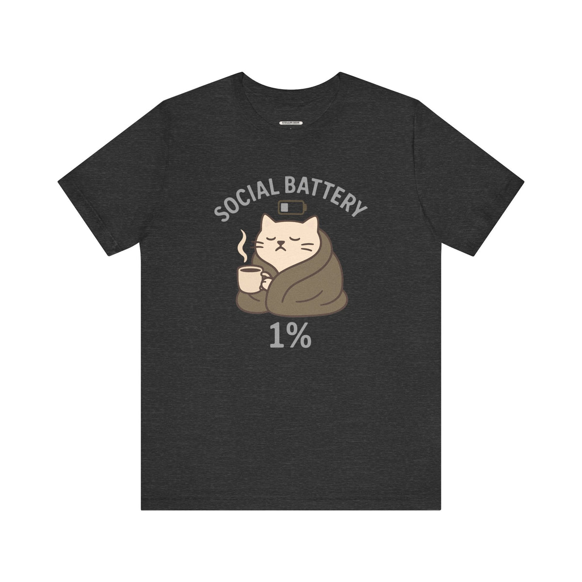 Social Battery 1% Cat Graphic T-Shirt product image 9