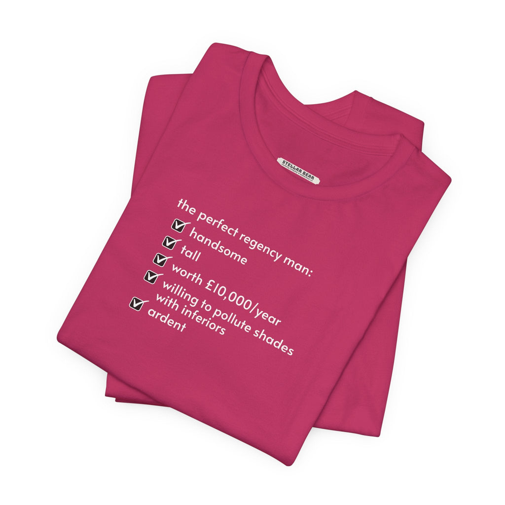 The Perfect Regency Man Checklist T-Shirt (Jane Austen) product image 6