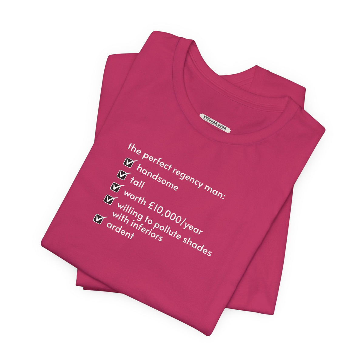 The Perfect Regency Man Checklist T-Shirt (Jane Austen) product image 6