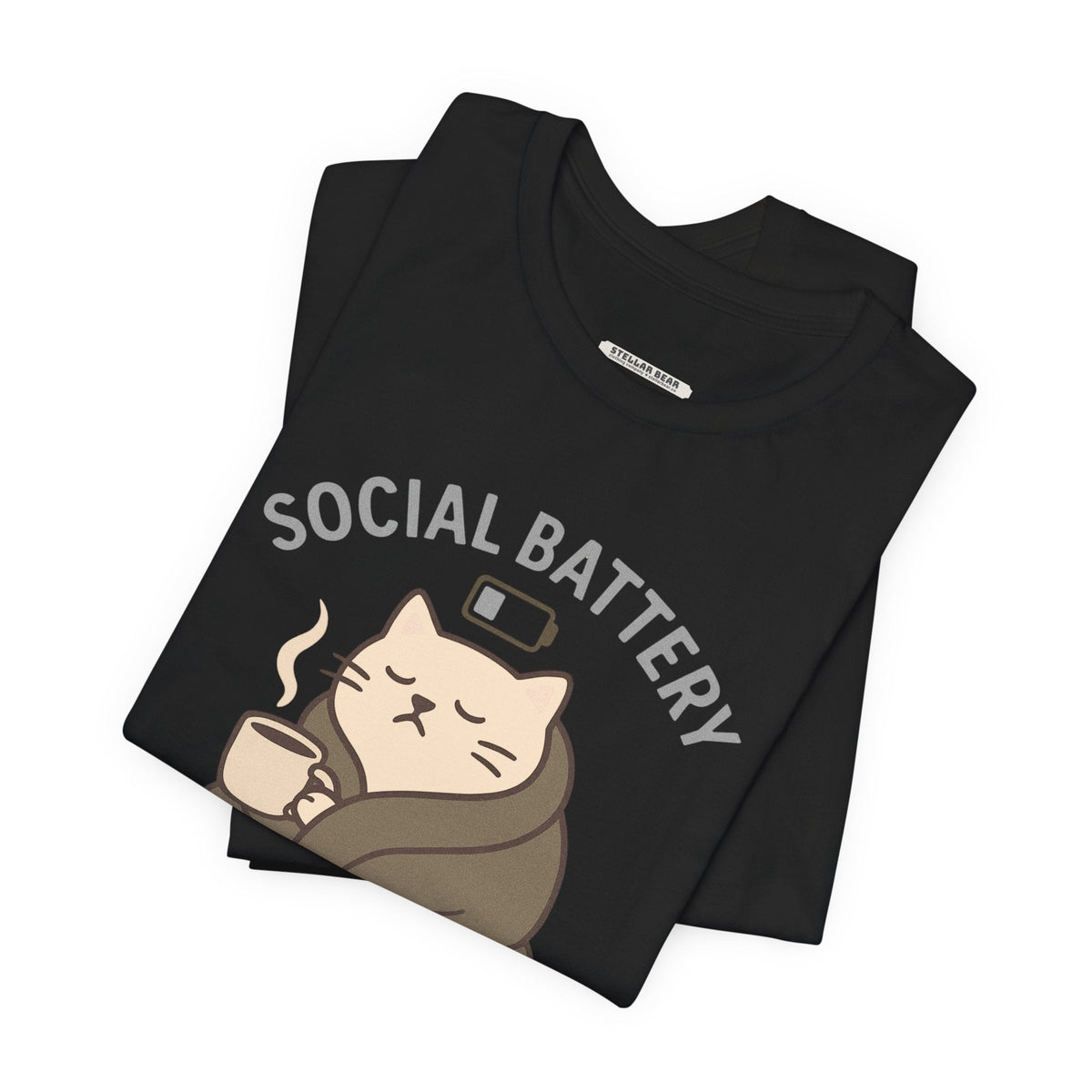 Social Battery 1% Cat Graphic T-Shirt product image 5