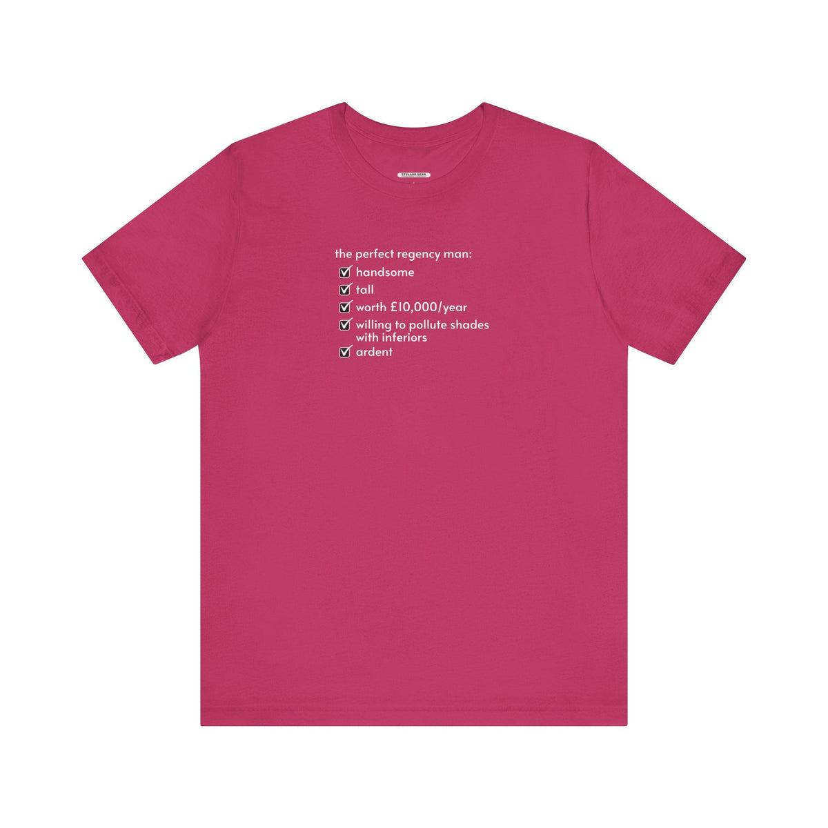 The Perfect Regency Man Checklist T-Shirt (Jane Austen) product image 14