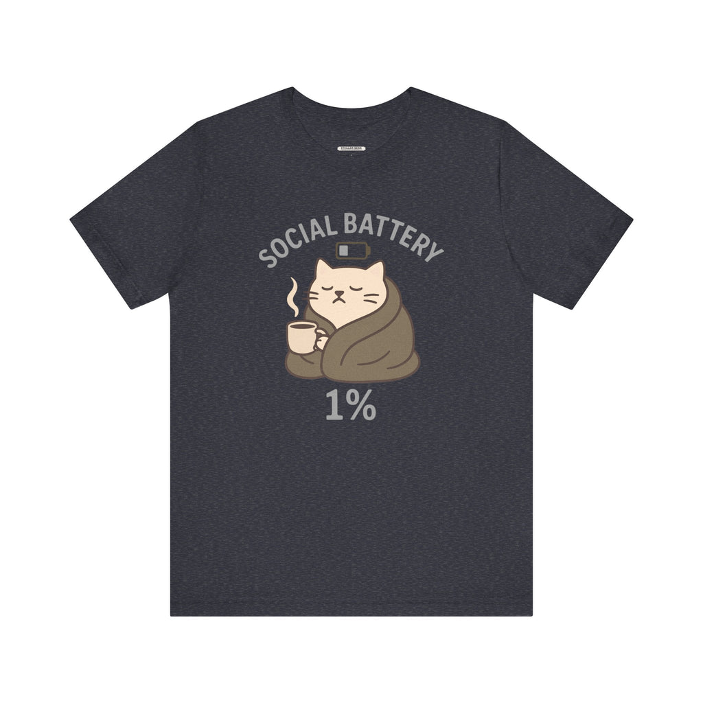 Social Battery 1% Cat Graphic T-Shirt product image 6