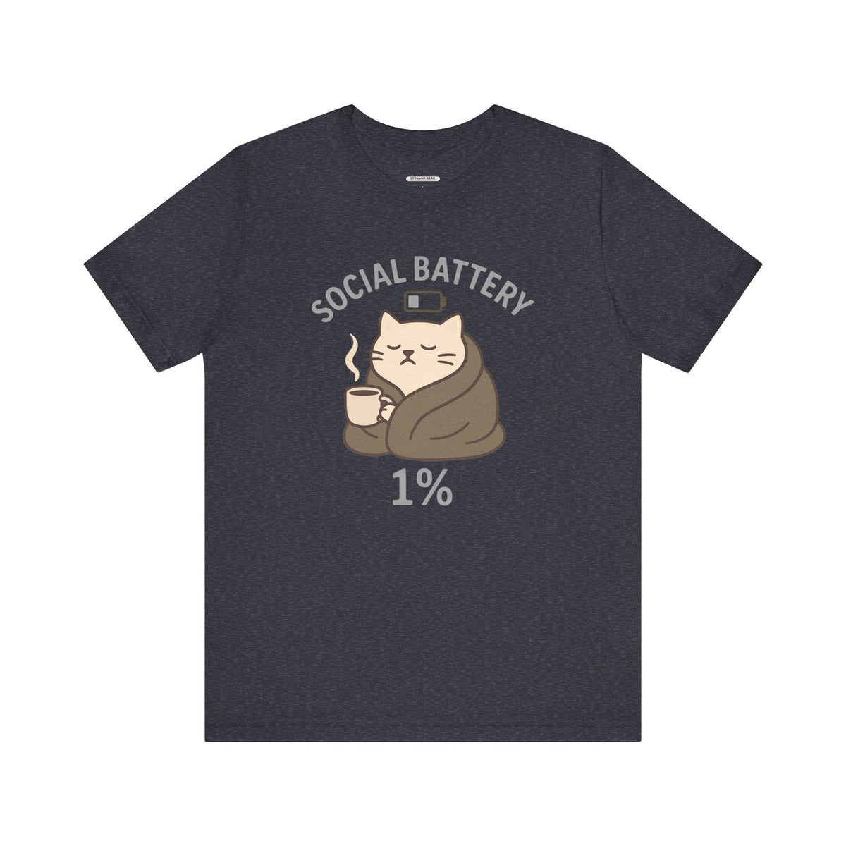 Social Battery 1% Cat Graphic T-Shirt product image 6