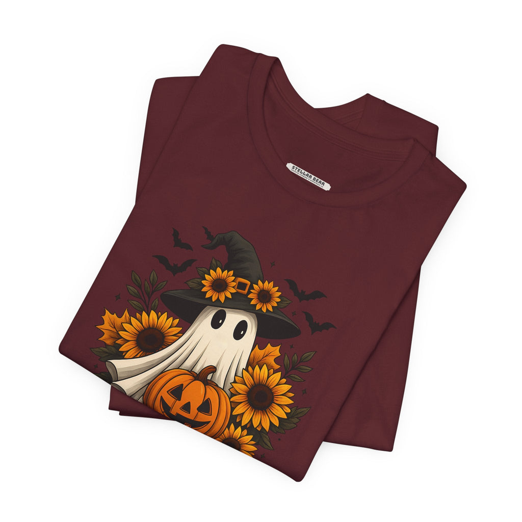 Ghost Witch, Sunflowers &Pumpkin Graphic T-Shirt product image 4