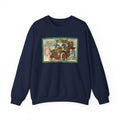 Snowball Fighting Angels with Santa 1900s Vintage Graphic product image 1