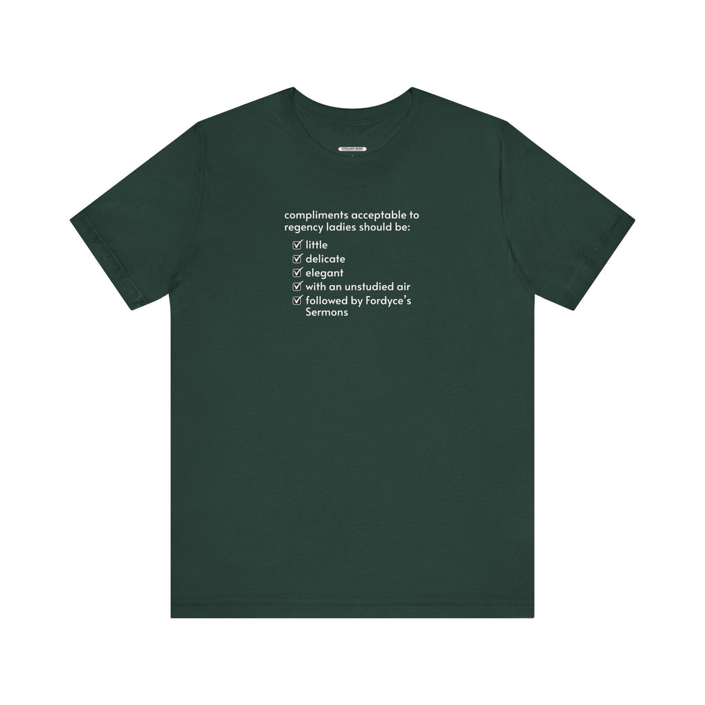 Compliments Acceptable to Regency Ladies Checklist T-Shirt product image 11