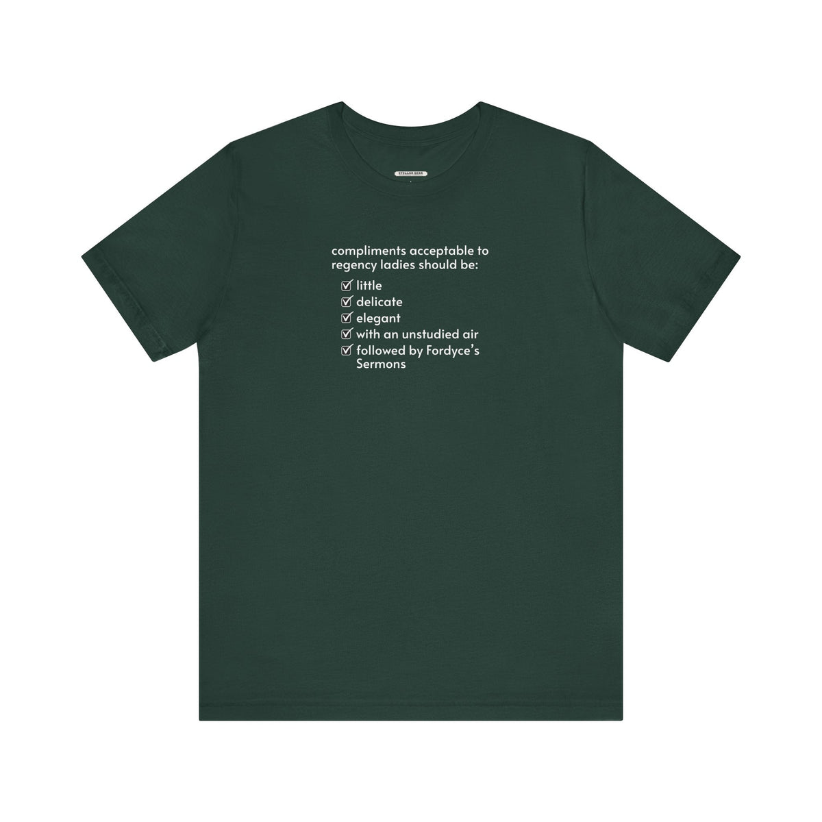 Compliments Acceptable to Regency Ladies Checklist T-Shirt product image 11