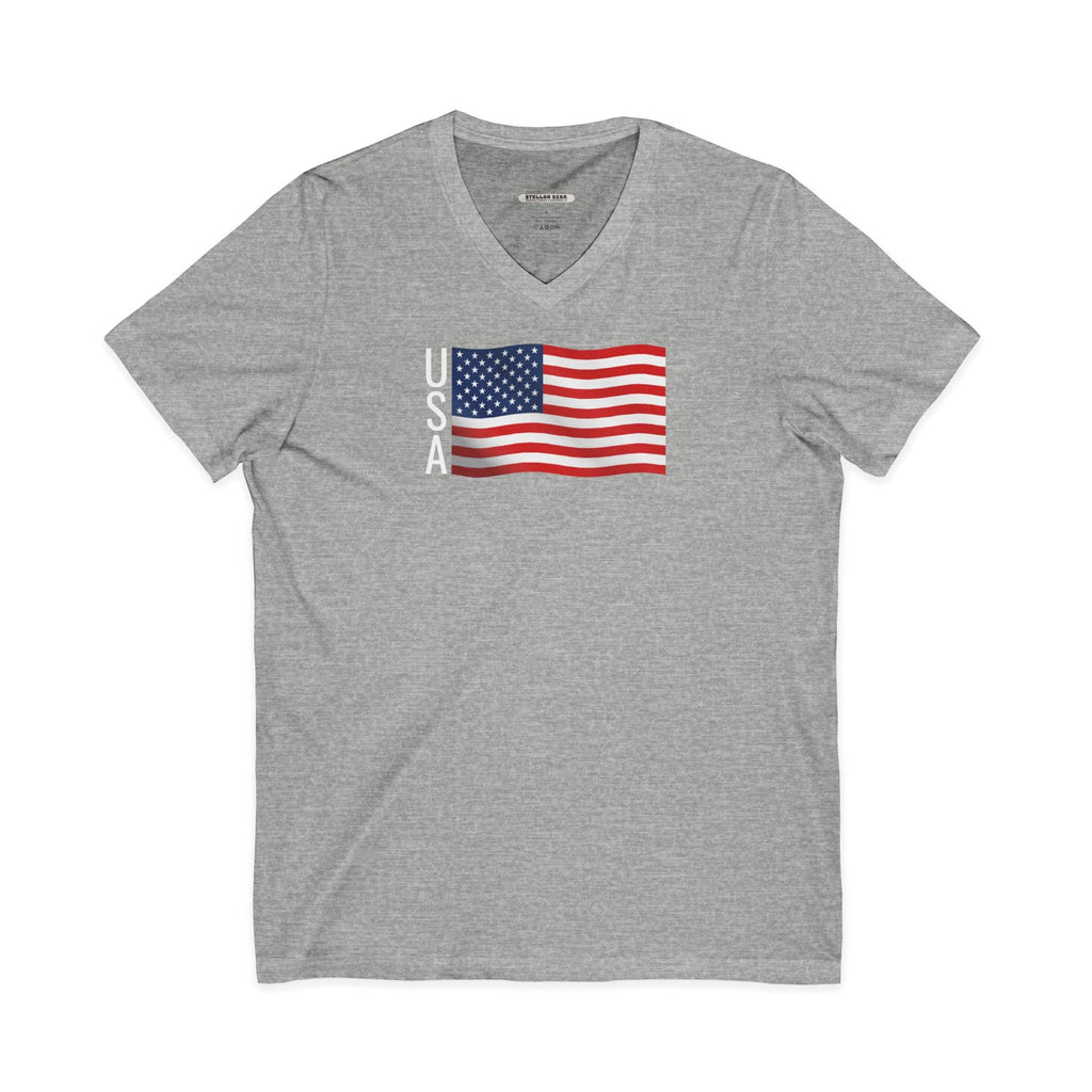USA Flag V-Neck Graphic T-Shirt product image 3