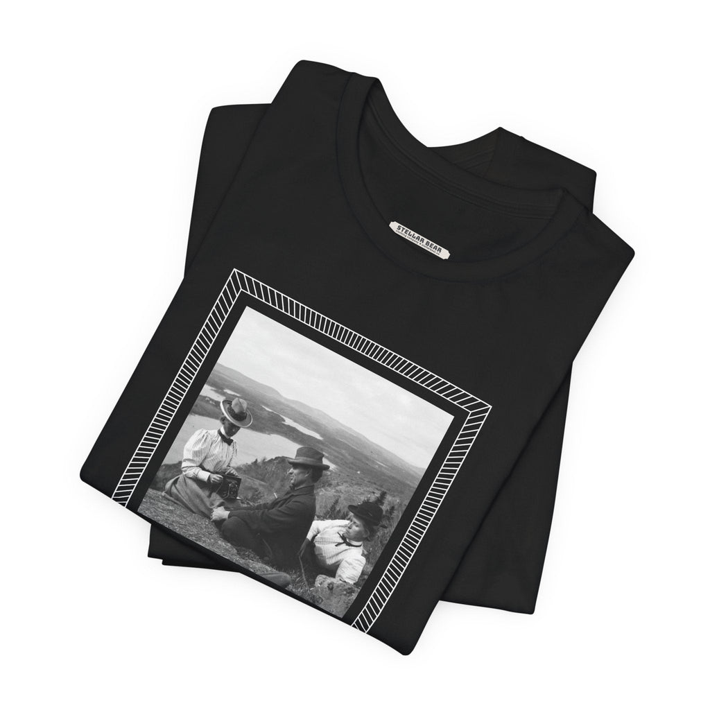 Friends on a Hill with a Camera 1899 Vintage Graphic T-Shirt product image 3