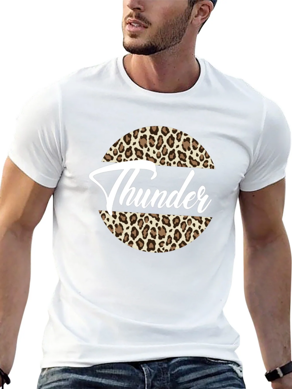 Thunder Leopard Print Graphic Tee - Black T-Shirt product image 12