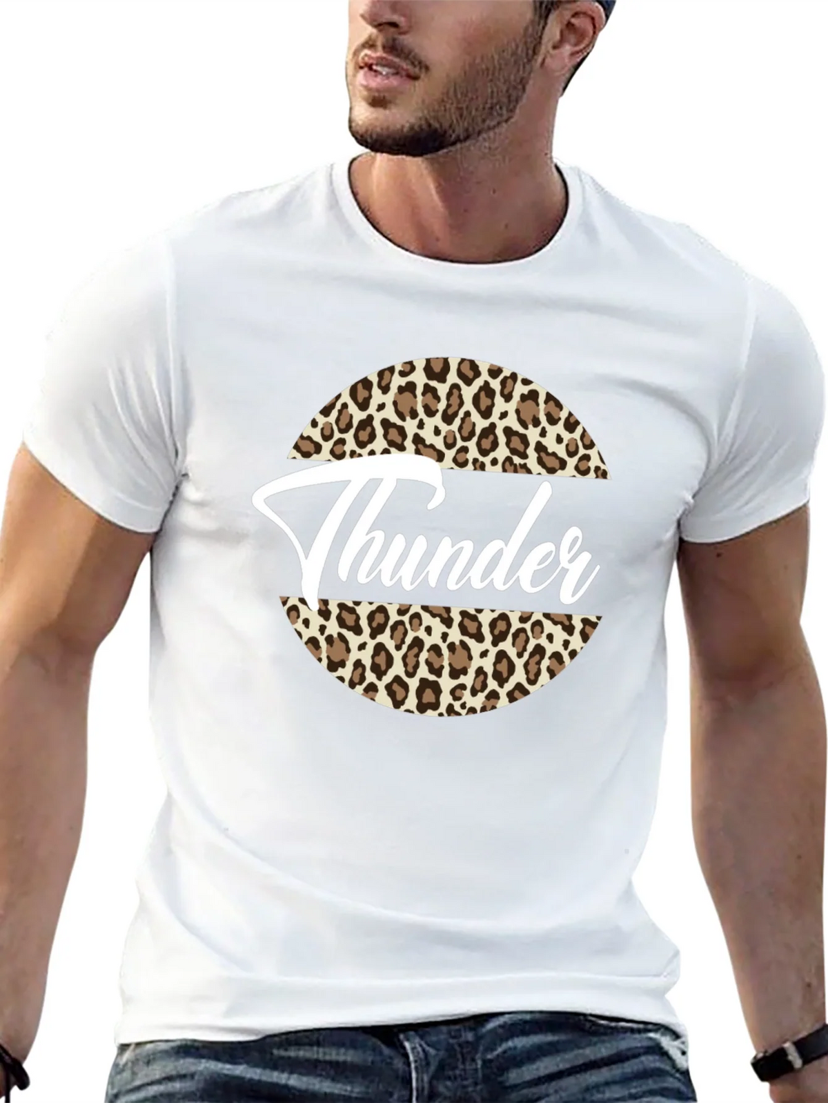 Thunder Leopard Print Graphic Tee - Black T-Shirt product image 12