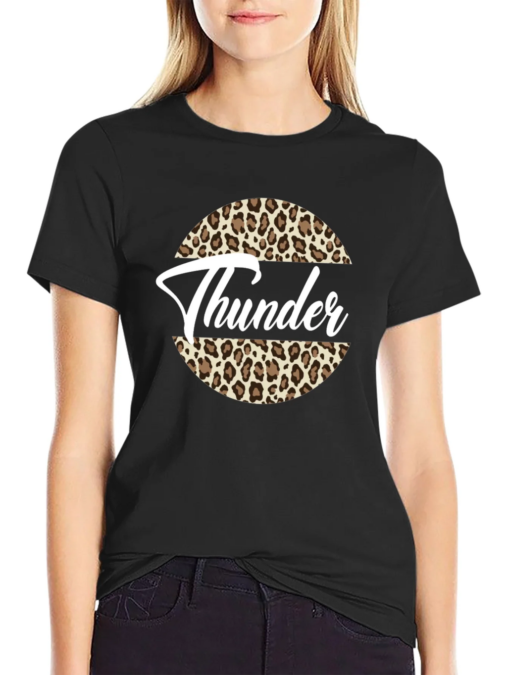 Thunder Leopard Print Graphic Tee - Black T-Shirt product image 2