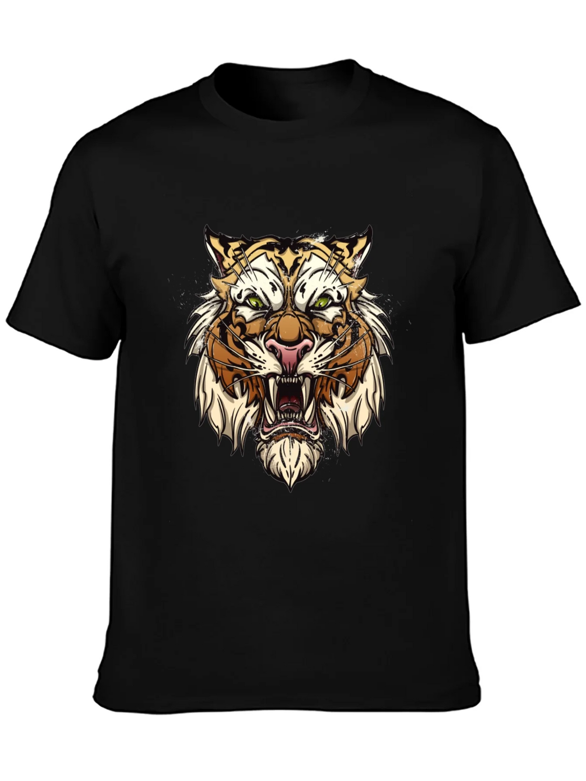 Tiger Graphic Tee - Fierce Animal Print Black T-Shirt product image 2
