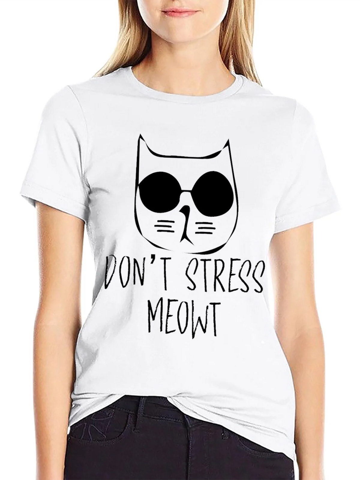 Dont Stress Meowt Black T-Shirt product image 8