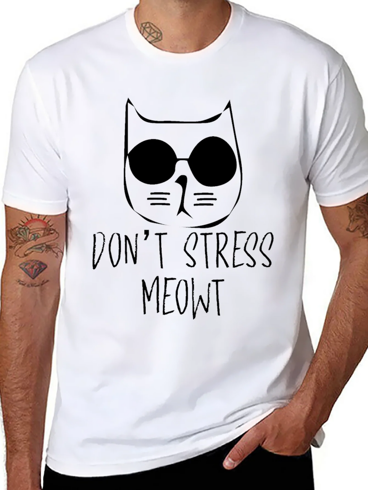 Dont Stress Meowt Black T-Shirt product image 7