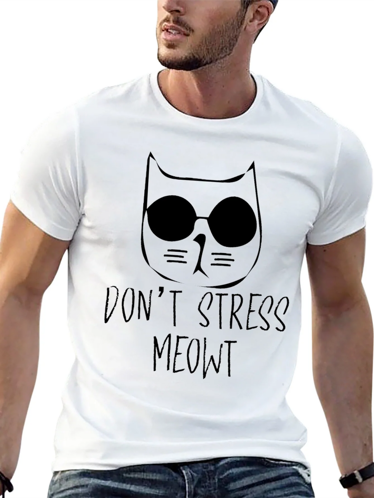 Dont Stress Meowt Black T-Shirt product image 12