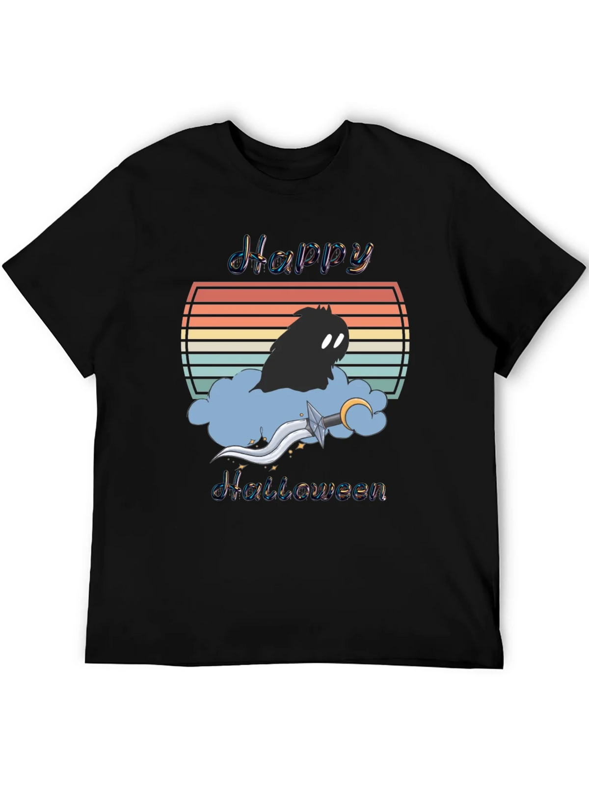 Happy Halloween T-Shirt - Retro Sunset Design product image 5