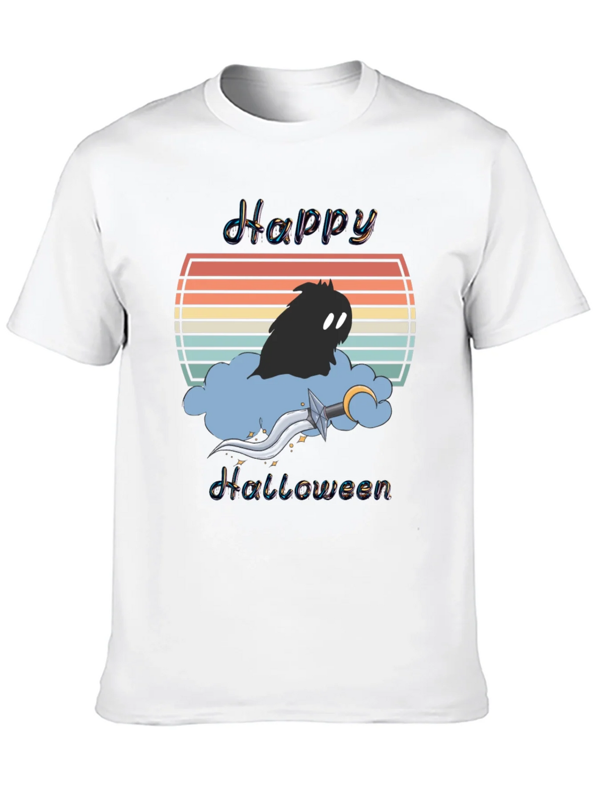 Happy Halloween T-Shirt - Retro Sunset Design product image 9