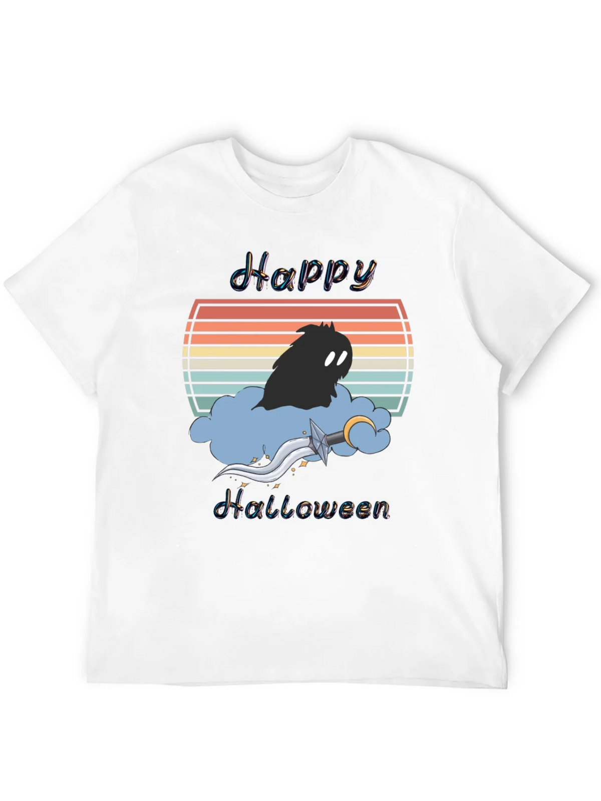Happy Halloween T-Shirt - Retro Sunset Design product image 11