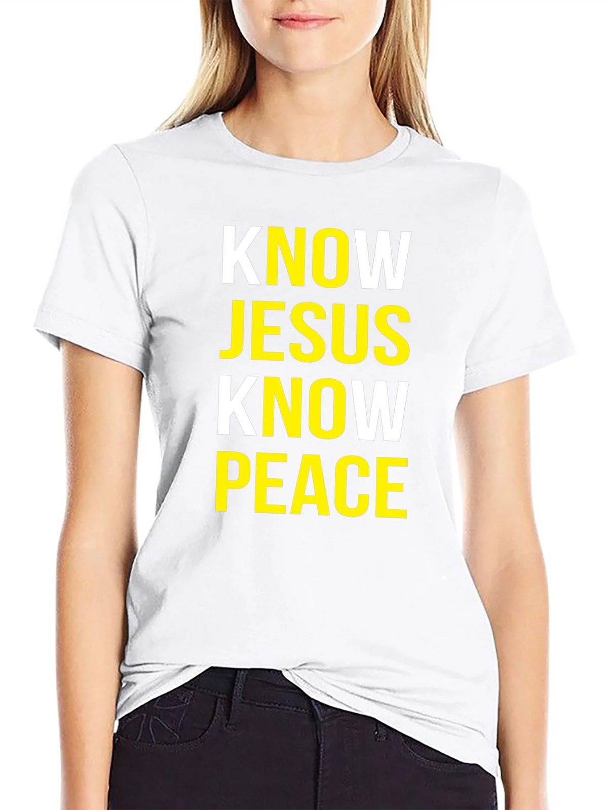 Know Jesus Peace Black T-Shirt product image 2