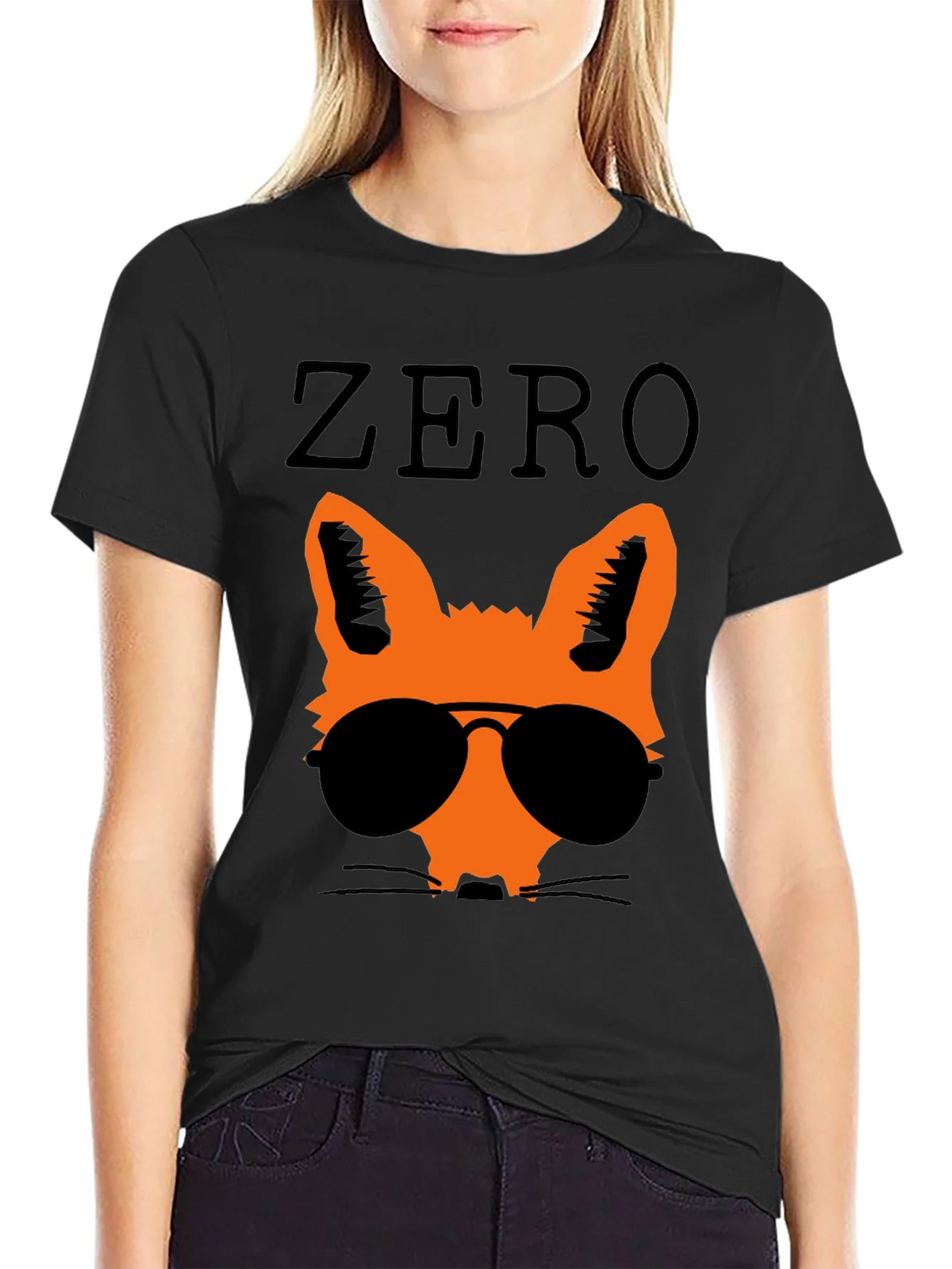 Cool Fox Graphic Tee - Black product image 1