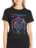 Cyberpunk Skull Graphic Tee - Black product image 1