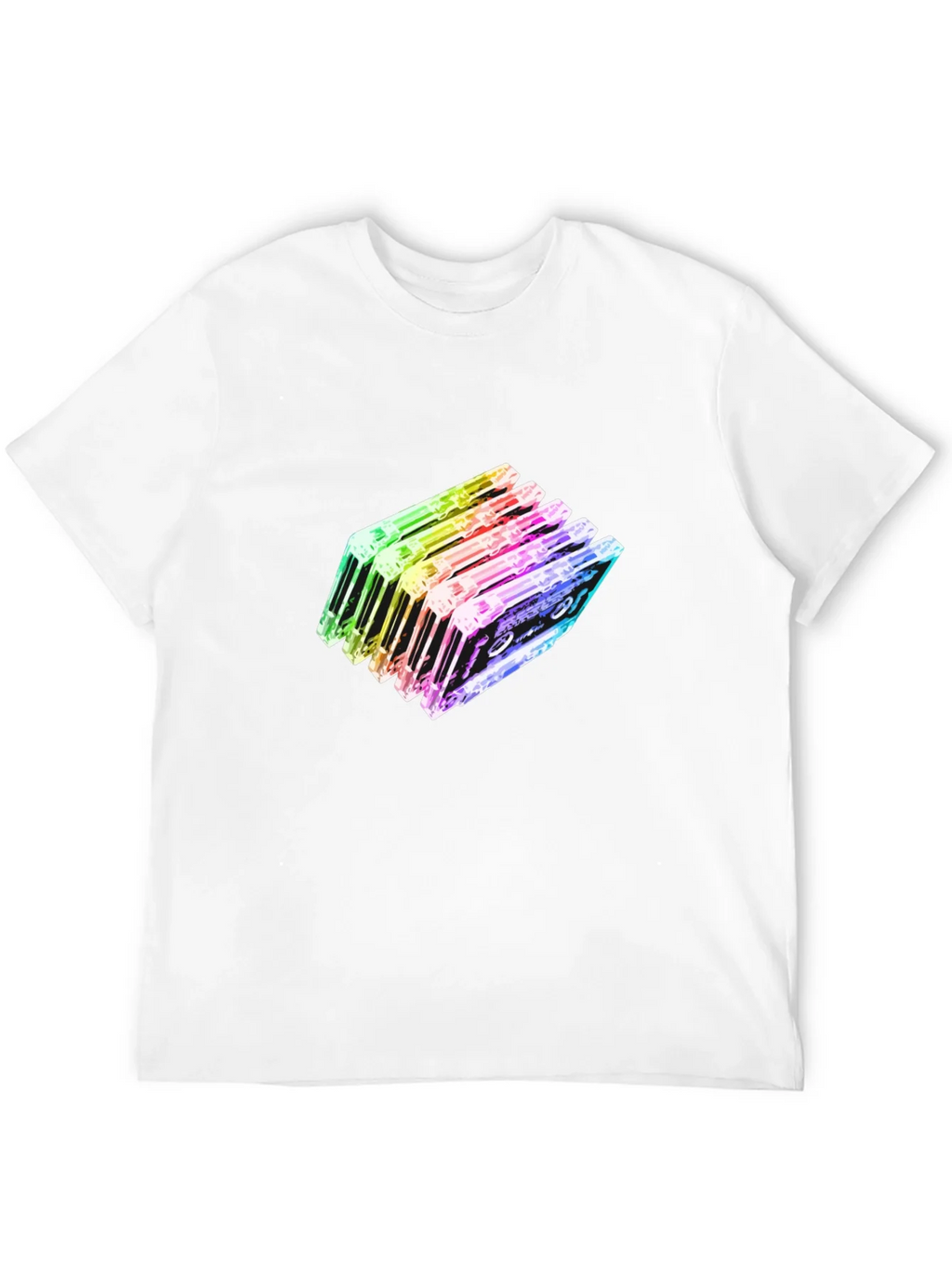 Rainbow Cassette Tapes Graphic Black T-Shirt product image 11