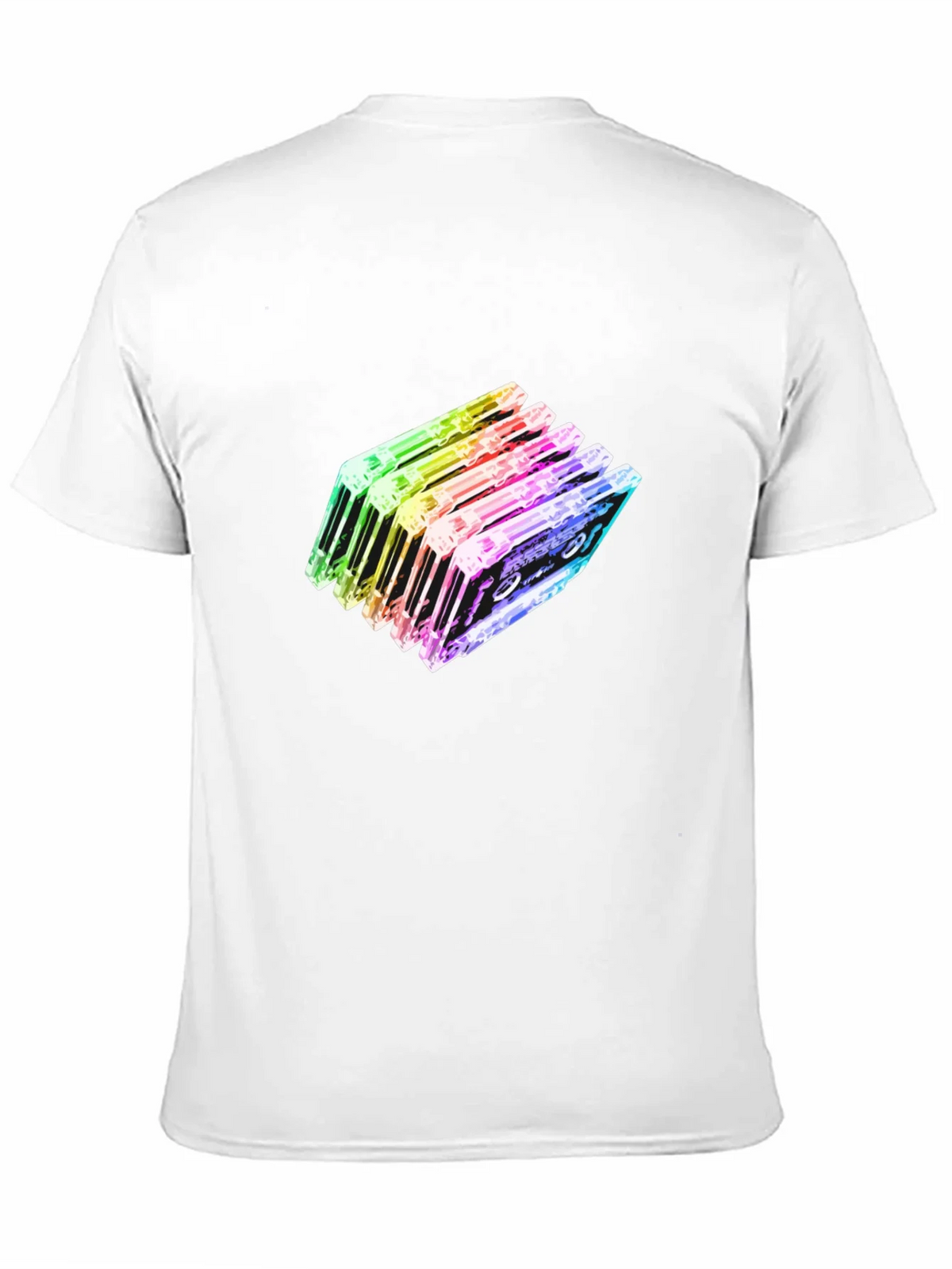 Rainbow Cassette Tapes Graphic Black T-Shirt product image 10