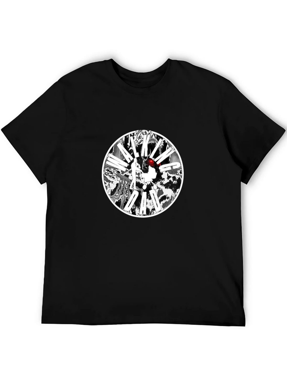 Black T-Shirt with Circular Graphic Design product image 5