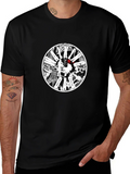 Black T-Shirt with Circular Graphic Design product image 1