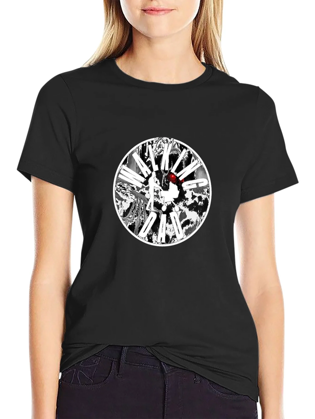 Black T-Shirt with Circular Graphic Design product image 2