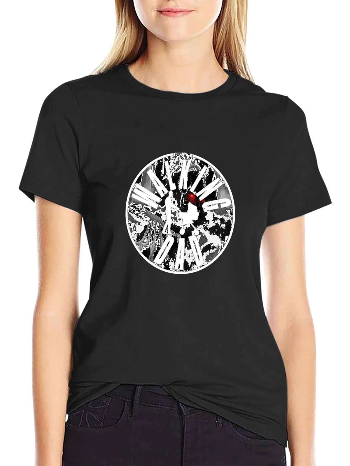 Black T-Shirt with Circular Graphic Design product image 2