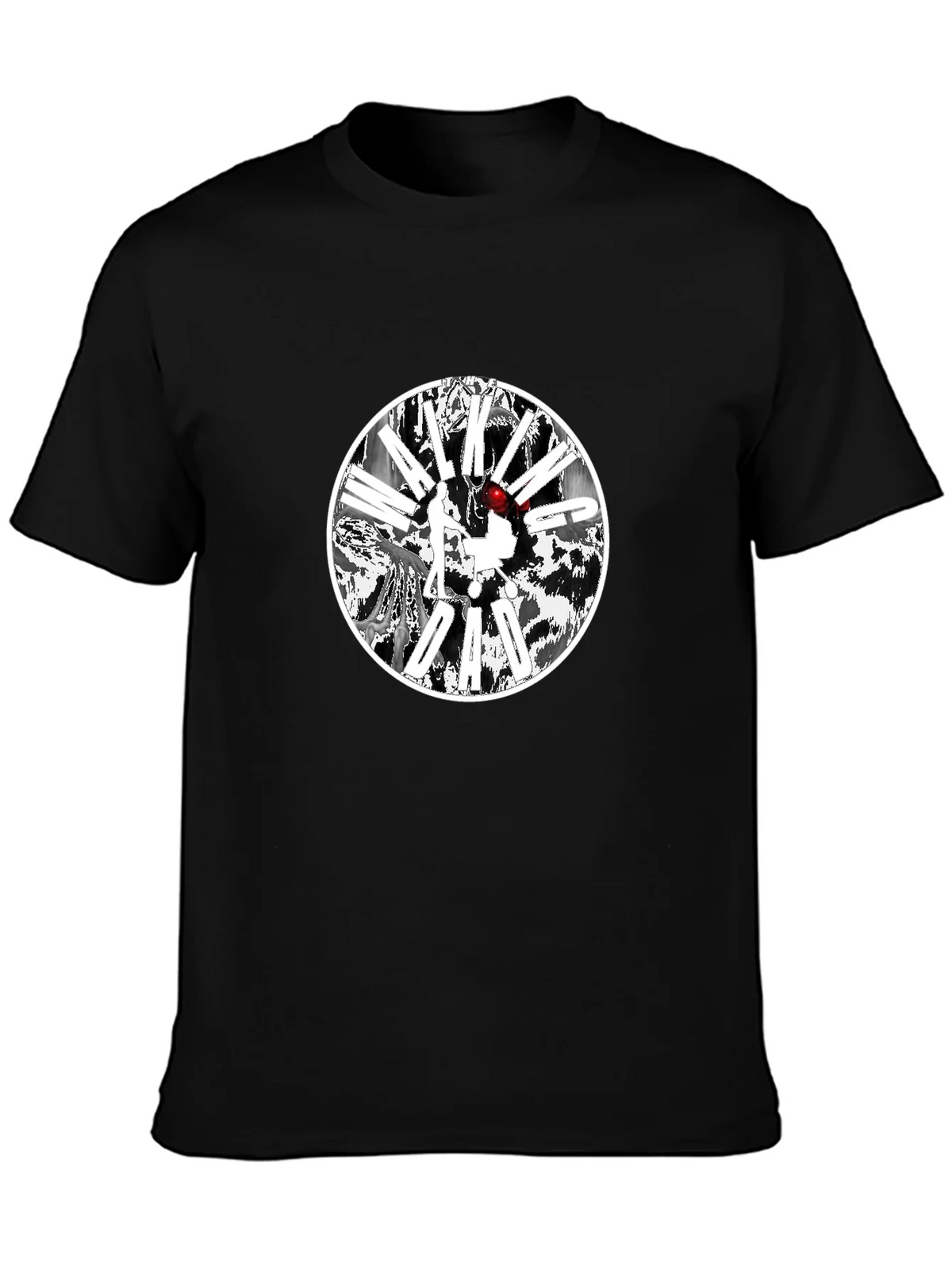 Black T-Shirt with Circular Graphic Design product image 3