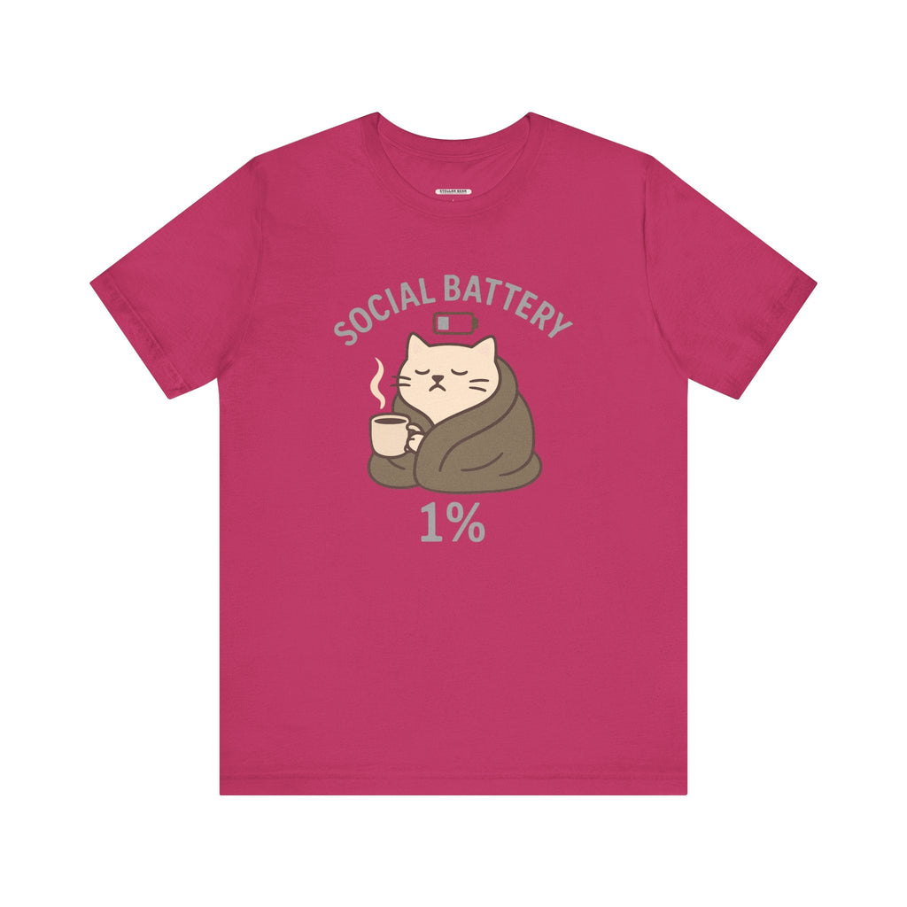 Social Battery 1% Cat Graphic T-Shirt product image 8