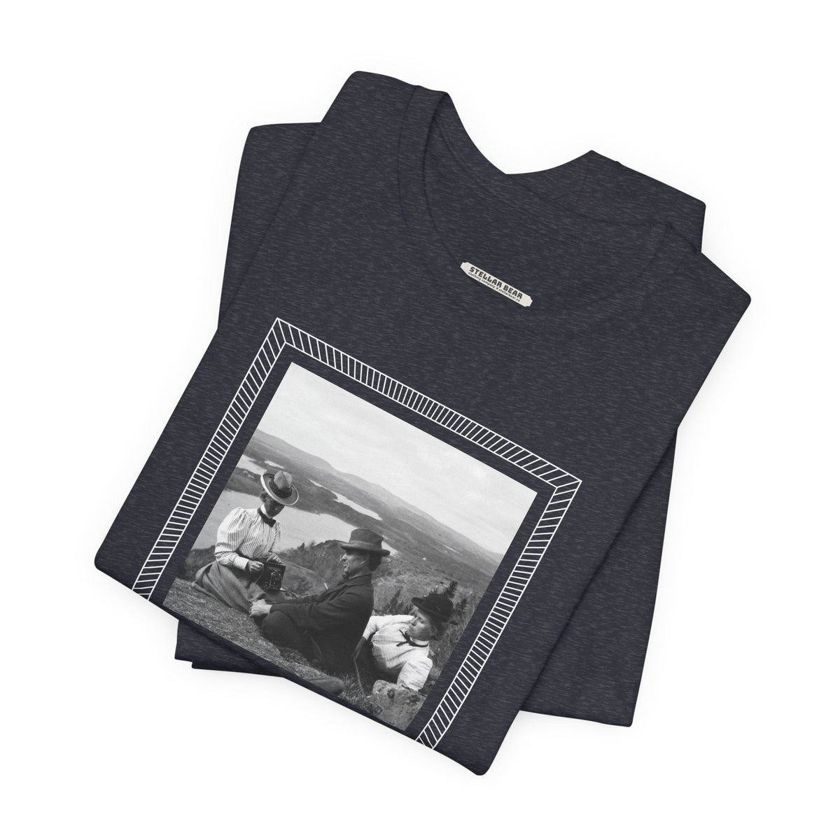 Friends on a Hill with a Camera 1899 Vintage Graphic T-Shirt product image 1