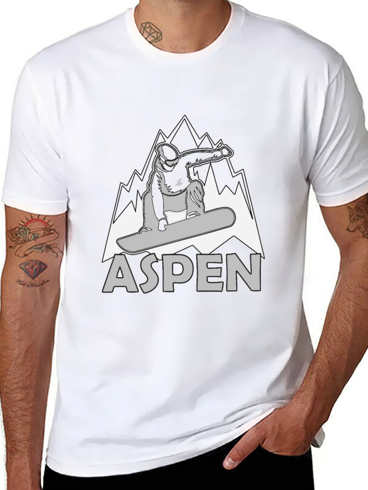 Aspen Snowboarder Graphic T-Shirt - Black product image 7