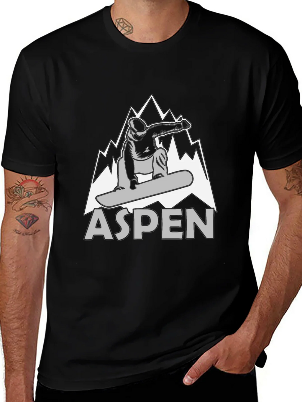 Aspen Snowboarder Graphic T-Shirt - Black product image 1